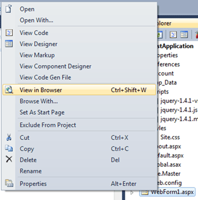 ASPNET - View In Browser