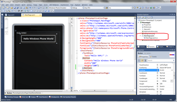 מדריך Windows Phone – הקשר בין XAML לקוד #C