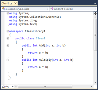 Visual Studio Express - עורך הקוד